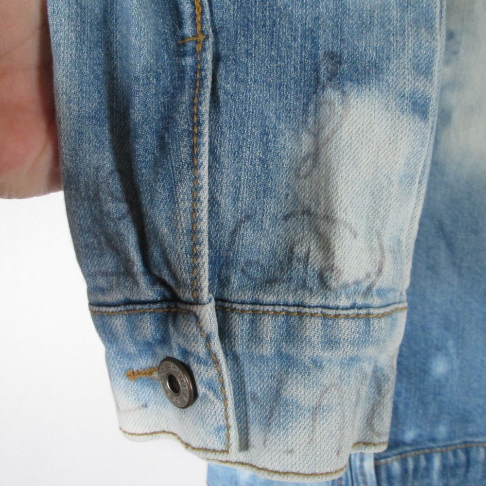 Route 66 Womens Faded Blue Jean Jacket Sz Large Band Lyrics Written Thro… - Picture 11 of 13